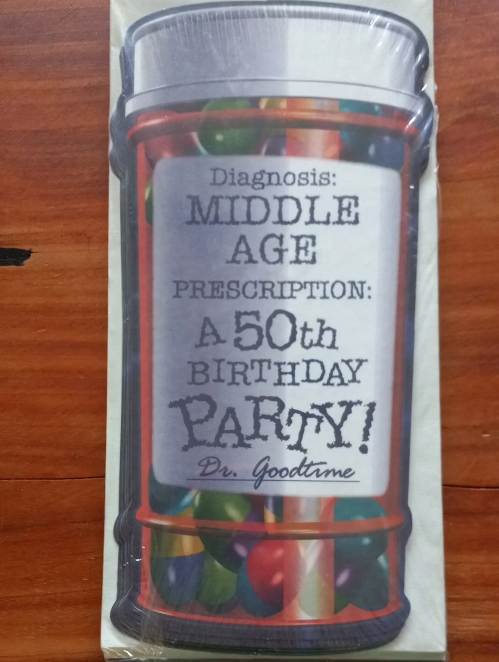 Funny Colorful Middle Age 50th Birthday Party Invitations With Envelopes
